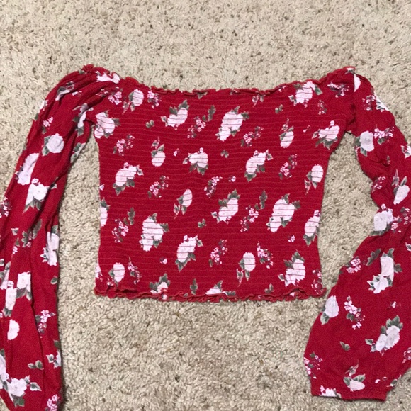 Off the Shoulder Floral Crop Top - Picture 1 of 2